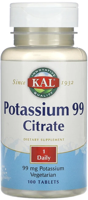 KAL Potassium Citrate 칼 포타슘 시트레이트 구연산 칼륨 99mg 100정, 1개 - 쿠팡