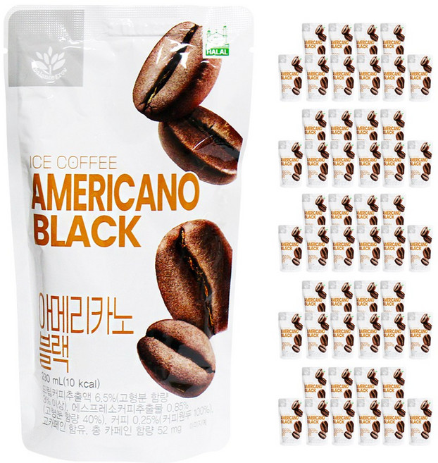 밸런스그로우 아메리카노 블랙 (빨대포함), 230ml, 50개