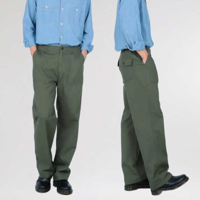 퍼티그 팬츠 아메카지 루즈핏 HBT 남성 와이드 면바지