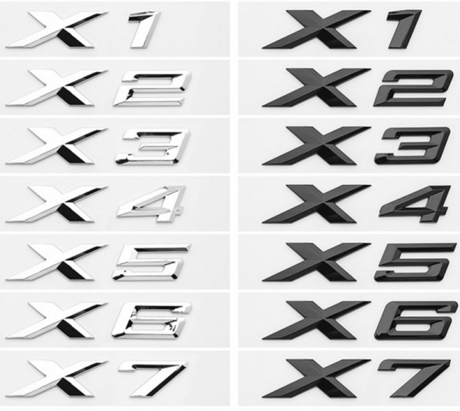 3D Xdrive 20d 자동차 펜더 엠블럼 트렁크 스티커 BMW X1 로고 액세서리, 02 silver, 03 X3