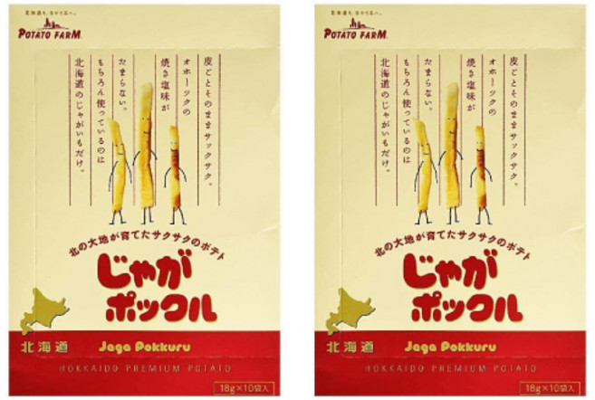 가루비 북해도 자가포쿠루 삿포로 감자 스틱 과자, 180g, 2개
