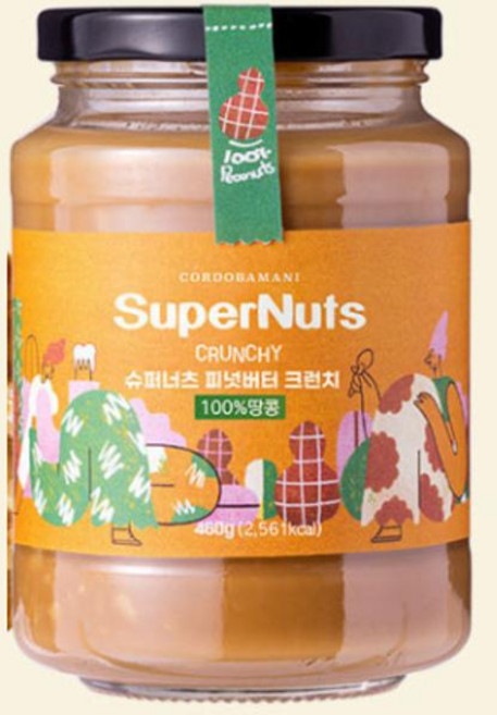 슈퍼너츠 100% 땅콩 크런치 피넛버터 무가당[원산지:아르헨티나], 460g, 1개