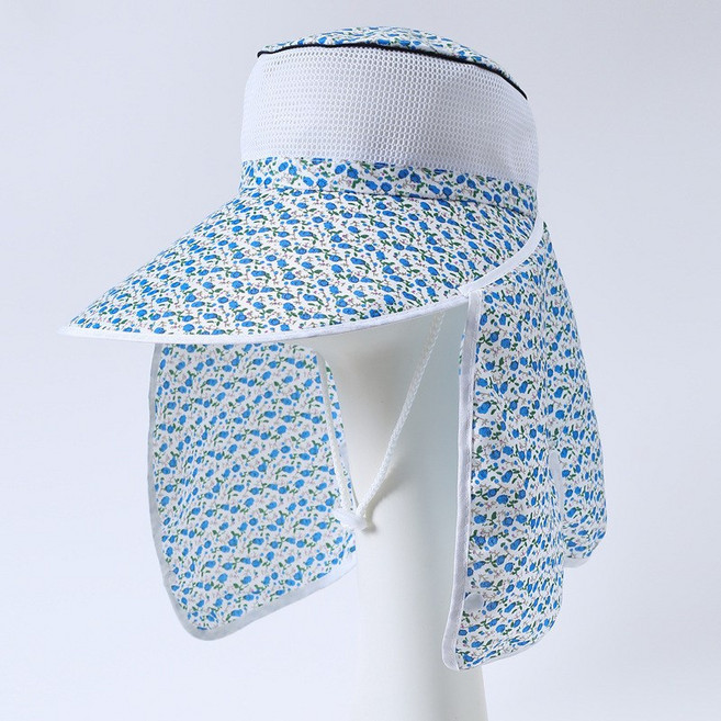 아워리빙 꽃무늬 햇빛가리개 밭일 모자 캐디 농사 낚시