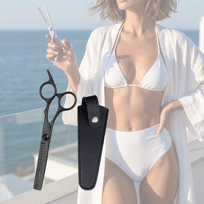 레이너리 y존 제모 음모 숱가위 셀프 왁싱 여성 남성, 1개, 블랙