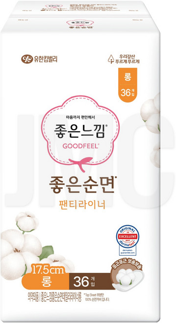 DNI4518 MY 좋은느낌 좋은순면 팬티라이너, 롱, 36개입, 1개