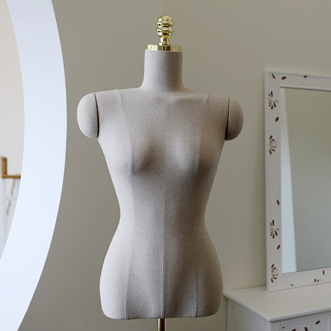 코코디피 코코 마네킹 파워숄더 어깨 고급 논노 우레탄 바디 상반신 옷걸이 마네킨, 1개, 마직 (촬영원단)+발판봉 중앙
