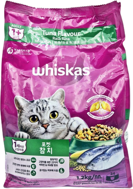 위스카스 포켓 참치 고양이 건사료 1.2kg, 피부/피모, 1개