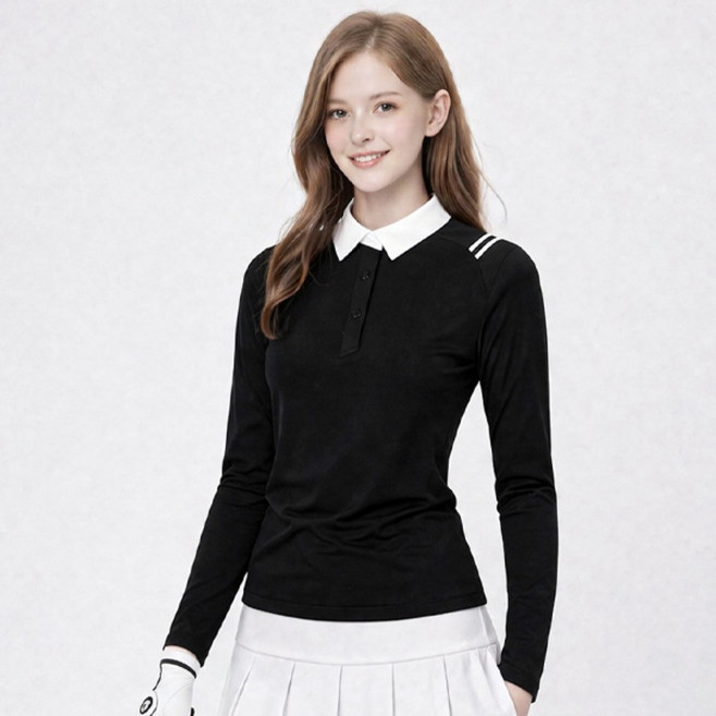 베러댄버디 여자 엘리스 버튼 긴팔 피케이 골프 티셔츠