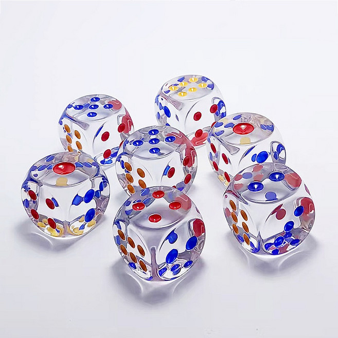 미니 투명 주사위 16mm 10개 게임 놀이 보드게임 파티