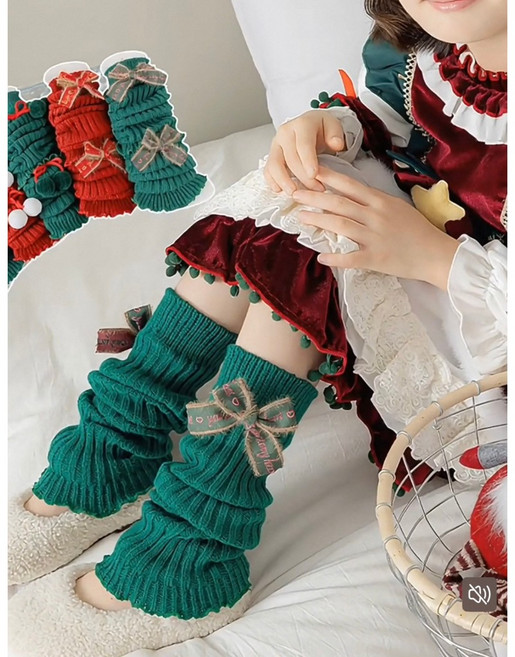 兒童聖誕襪套 蝴蝶結裝飾兒童襪子