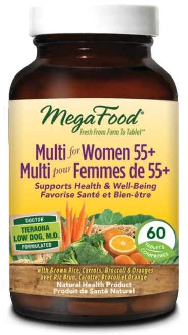 megaFood 메가푸드 55세+ 여성 종합비타민 미네랄 60정 1개 - 쿠팡