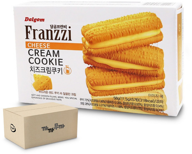 달곰 프란찌 치즈크림 쿠키 58g (1박스-48개) 비스킷, 48개