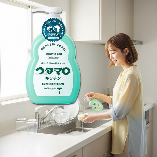Toho 우타마로 키친 주방세제 피부자극최소화 찌꺼기강력세척 본품or리필 300ml 1개