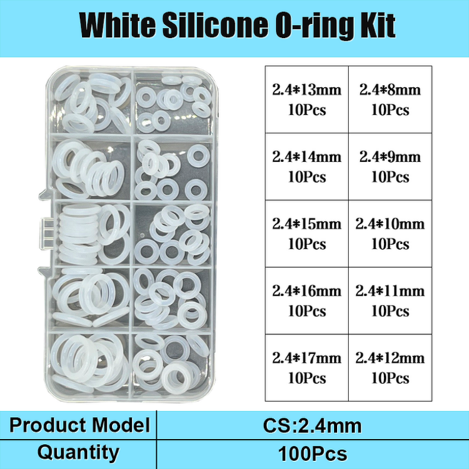 실리콘고무판 실리콘 고무 O링 씰링 와셔 레드 VMQ 니트릴 R 등급 고온 배관 개스킷 내유성 오링, 1개