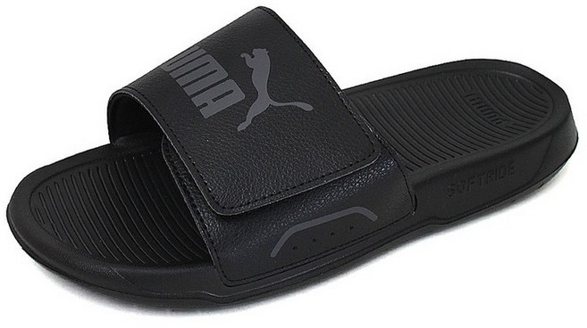 매장정품 푸마 로얄캣 컴포트 찍찍이 남자 여자 회사 사무실 발편한 스포츠 슬리퍼 실내화 블랙 그레이 40428103 1463178