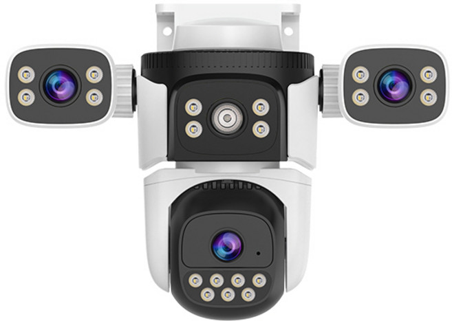 3렌즈 실외CCTV V600T 실시간 감시 알람 외부 홈캠, 1개