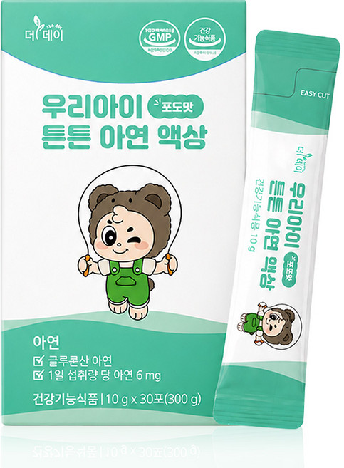 더데이 유아 키즈 어린이 초등학생 청소년 글루콘산 아연 영양제 징크 시럽 우리아이 튼튼아연 액상, 1박스, 30회분