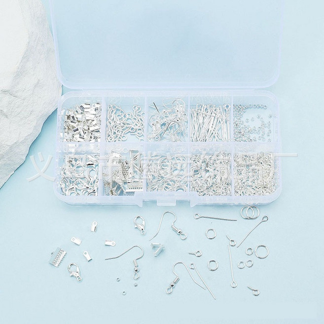 악세사리 부자재 DIY 재료세트 귀걸이 만들기 피어싱 팔찌 이어후크 핀 클립 10종 키트, 악세서리세트, 1개