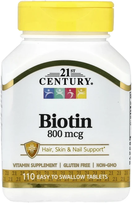 21st Century 비오틴 800mcg 삼키기 쉬운 정제 110정, 21stCentury비오틴800mcg삼키기쉬운정제110, 1개 - 쿠팡