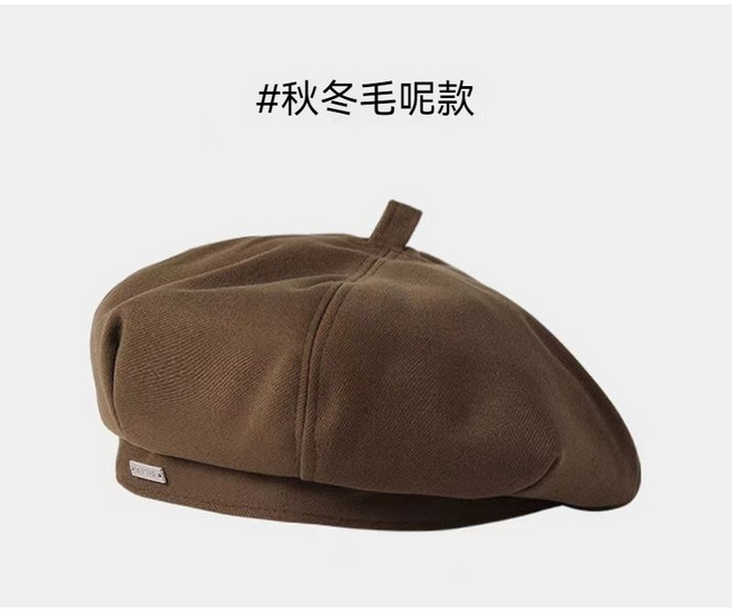【台灣出貨】日系貝雷帽女 畫家帽 貝蕾帽 南瓜帽 報童帽 大頭圍顯臉小 蓓蕾帽 黑色百搭複古帽子