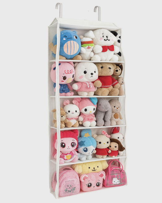 [mRluv] 문걸이 투명 인형 보관함 정리함 5단, 3.5cm문고리, 1개