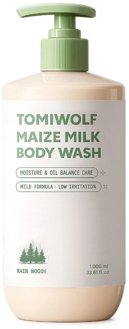 토미울프 단 1회 사용 피지 87% 제거 임상 등드름 퍼퓸 바디워시 레인우디향, 1개, 1L - 쿠팡