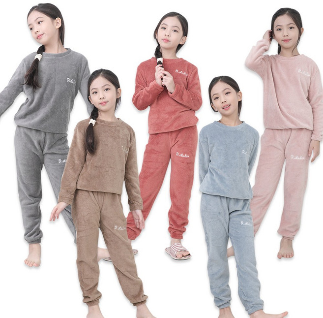 아동잠옷 무지 천사 상하세트 밍크 기모 잠옷 겨울 파자마 실내복 홈웨어 내복 긴팔 유아 남아 여아 캐릭터 따뜻한원단 밍크기모 수면잠옷 학생잠옷 부드러운잠옷