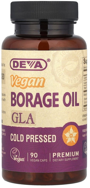 Deva 프리미엄 비건 보리지 오일 감마 리놀렌산(GLA) 비건 캡슐 90정, 1개