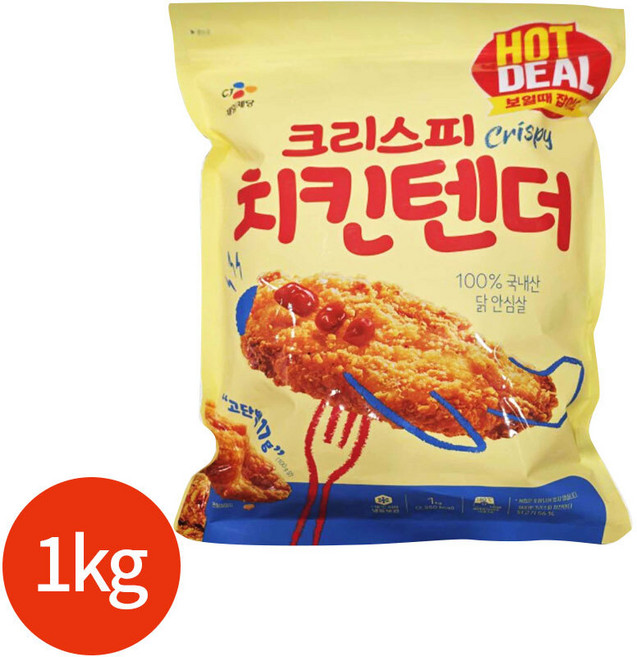 CJ 크리스피 치킨텐더 1kg, 1개