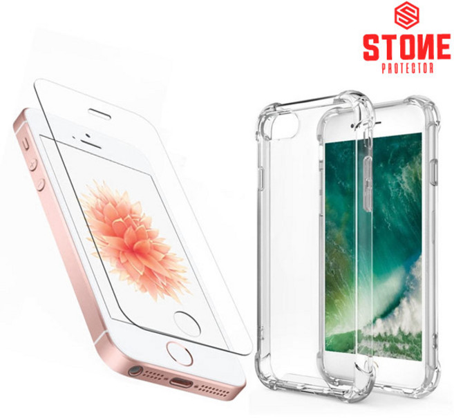 스톤스틸 아이폰se 아이폰5s 강화유리필름 + 범퍼케이스, 1세트