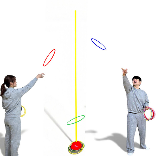 장대 고리던지기 고리 20개 세트, 1세트, 레드