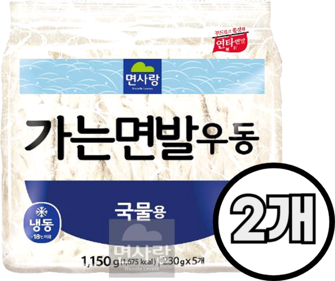 면사랑 (냉동)가는면발우동(국물용) 1150g, 2개, 1.15kg