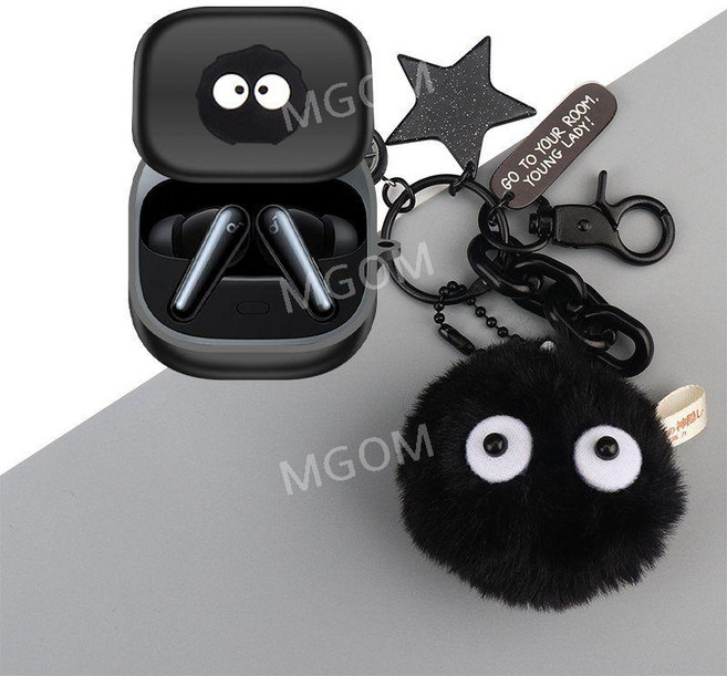 사운드코어 리버티5 호환 케이스 실리콘 커버 보호 무선 Soundcore Liberty5, 블랙+큰연탄, 1개