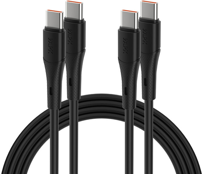 와피크 마카롱 고속 충전케이블 YT01 A to C C to C 데이터전송, 2개, C to C블랙, 2m