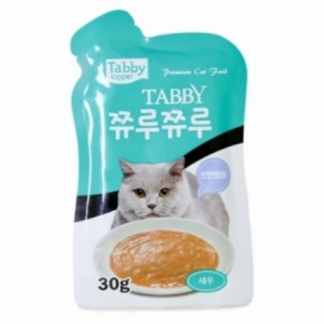 테비 쮸루쮸루 고양이 파우치 30g, 36개, 새우 - 쿠팡
