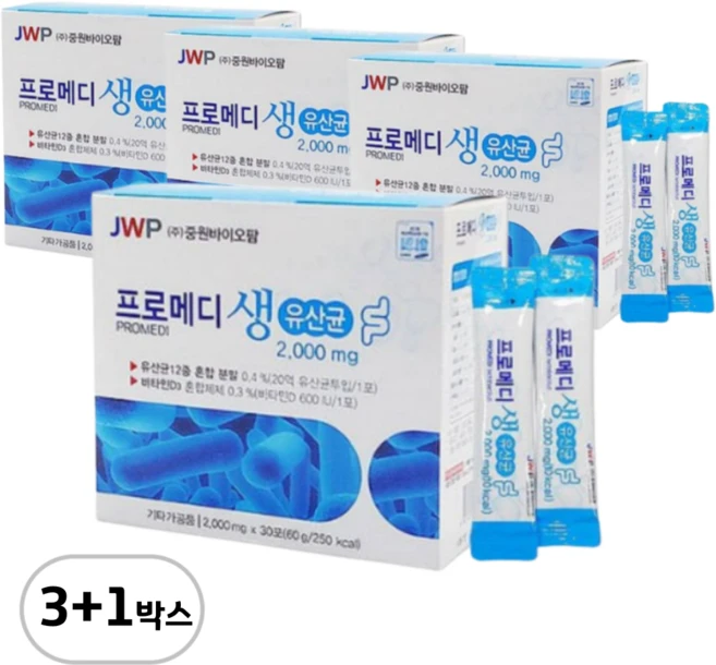 중원제약 프로메디 생 유산균, 4박스, 60g - 쿠팡