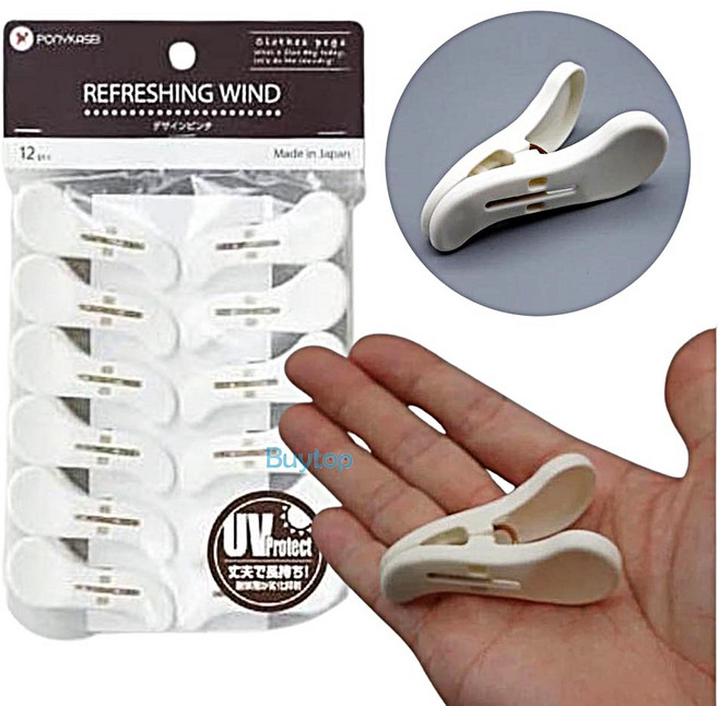 HISHOME 스테인리스 후크 걸이 집게 95mm 12개입, 1세트