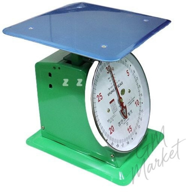 산업용 아날로그 접시저울 30kg 기계식 시장 식재료 계량용 정밀 저울 시장저울 식당저울, 경인산업계기, 그린