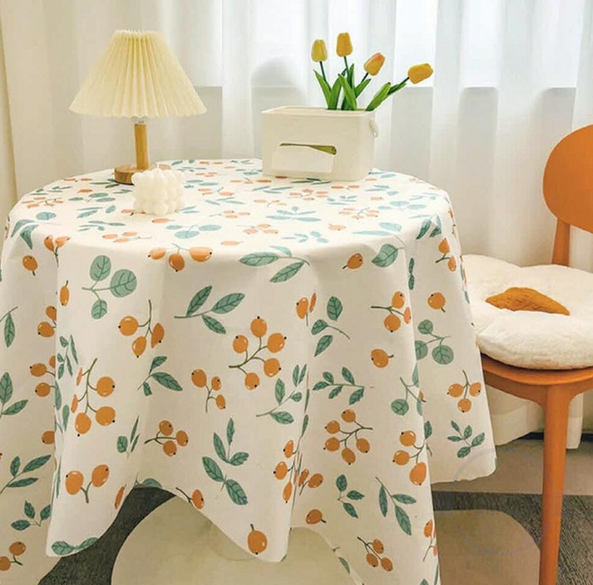 과일모양 테이블보 90x90 비파 미니테이블보 식탁커버