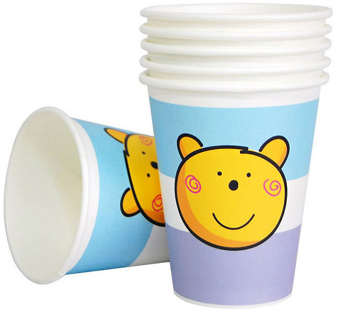 죠이베어 컵 블루 8oz - 파티/생일 테이블 컵, 1세트, 60개