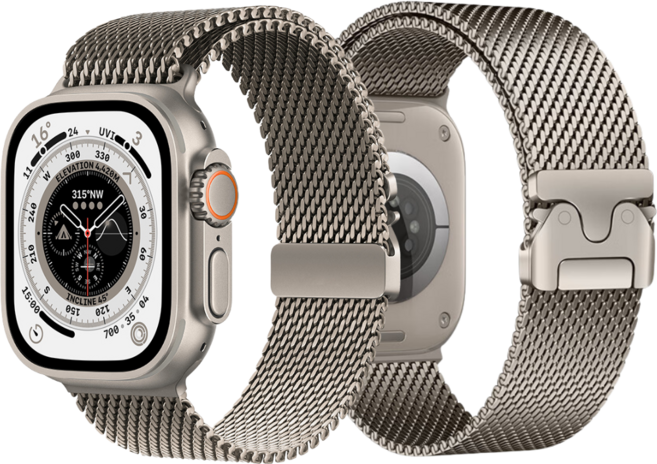 애플워치 10 11 울트라2/3 SE 2 3 호환 파라슈트 마그네틱 밀레니즈 루프 밴드 스트랩, 티타늄