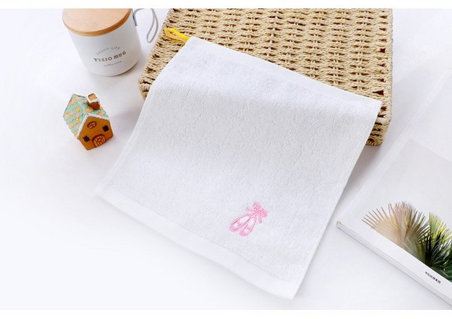 純棉方巾 吸水 刺繡 手帕, A白舞鞋, 1個