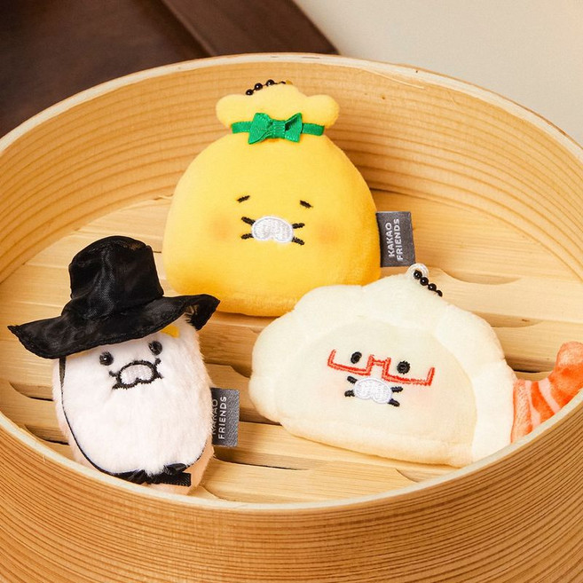 카카오프렌즈 떡만두국 키링인형 3P 세트 춘식이, FREE