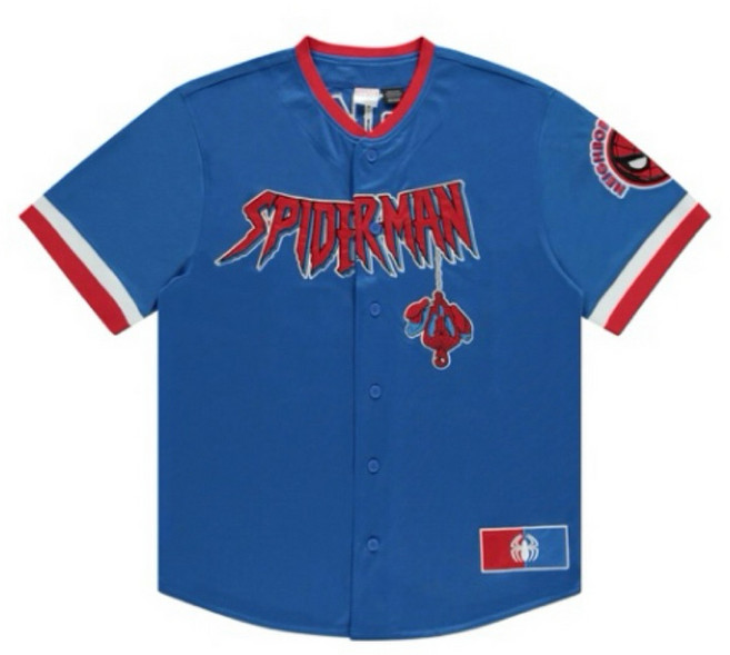 Marvel 蜘蛛人 Spider-Man 男款 棒球球衣 L 藍色