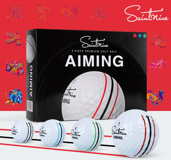 넥센 세인트나인 에이밍 골프공 2025년 12개입, 화이트