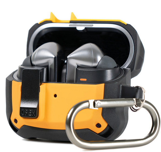 누아트 갤럭시 프레임 락범퍼 케이스, 버즈3/버즈3프로/버즈3FE, 옐로우, 1개