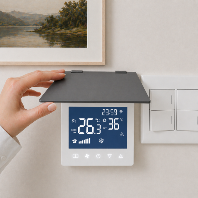 페이퍼랩 불빛 차단 냉난방기 콘센트 덮개 스위치 안전 커버, 1개