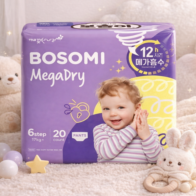 보솜이 NEW 메가드라이 팬티형 기저귀 남여공용, 점보형(2XL), 20매