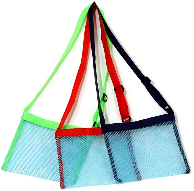 다용도 체험가방 유아야외체험학습 매쉬크로스백 숲체험 갯벌체험 농장체험 네트백 그물가방