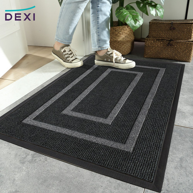 DEXI 1개 바닥 출입구 발판 매트 웰컴 현관 미끄럼방지 발매트 도어매트 45*75cm, 그레이